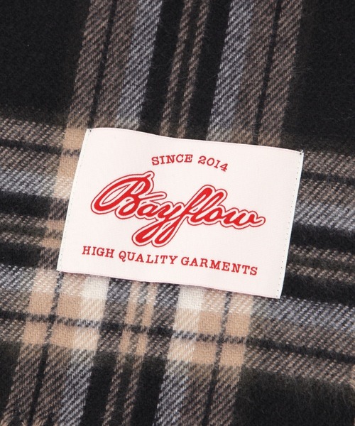 BAYFLOW（ベイフロー）の「チェックマフラー（マフラー・メンズ・グリーン/ブラック/ベージュ・FREE）」の7枚目の写真