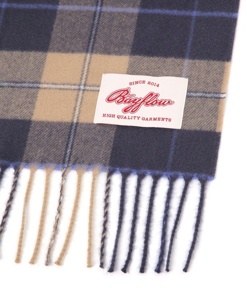 BAYFLOW（ベイフロー）の「チェックマフラー（マフラー・メンズ・グリーン/ブラック/ベージュ・FREE）」の13枚目の写真