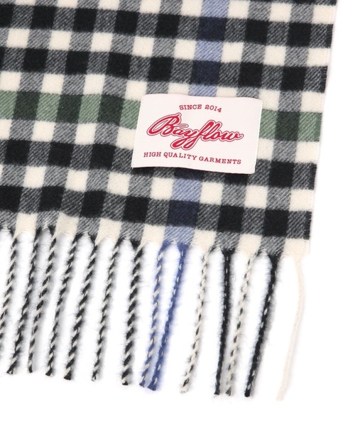 BAYFLOW（ベイフロー）の「チェックマフラー（マフラー・メンズ・グリーン/ブラック/ベージュ・FREE）」の15枚目の写真