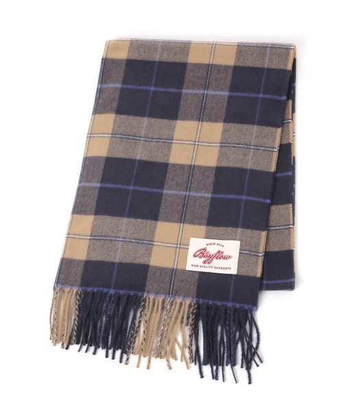 BAYFLOW（ベイフロー）の「チェックマフラー（マフラー・メンズ・グリーン/ブラック/ベージュ・FREE）」の5枚目の写真