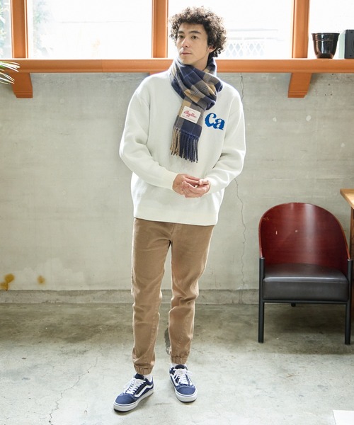 BAYFLOW（ベイフロー）の「チェックマフラー（マフラー・メンズ・グリーン/ブラック/ベージュ・FREE）」の4枚目の写真