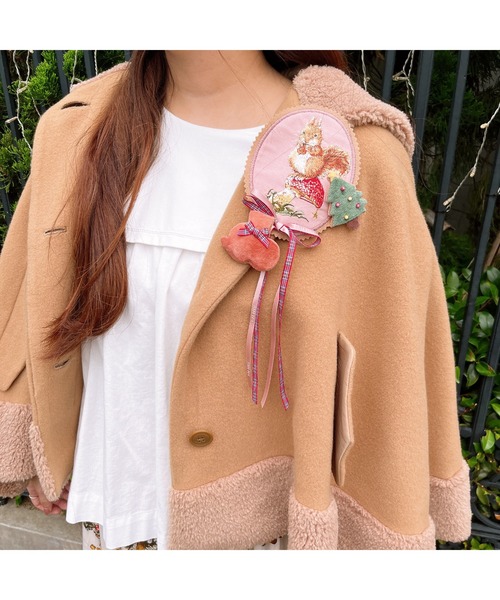 PINK HOUSE(ピンクハウス)の「ウィンターフォレストトリート刺繍ワッペン(ブローチ/コサージュ・レディース・ブラック/レッド/ピンク/アイボリー/チョコ・フリー)」の10枚目の写真