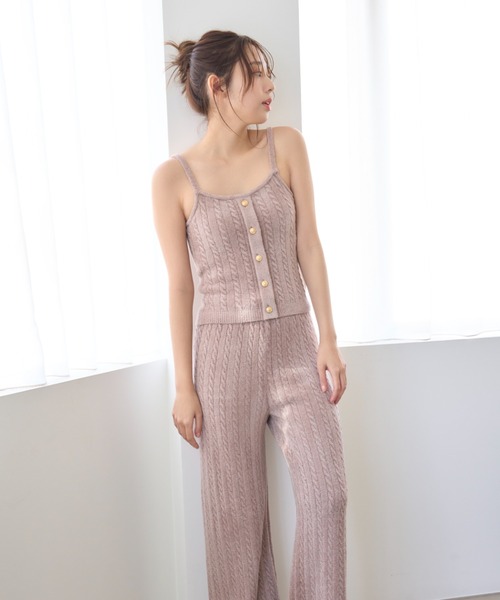 新品値下げ　スナイデル　SNIDEL ルームウェア(アイボリー) セール】【Milky】 ケーブルタンクトップ（ルームウェア