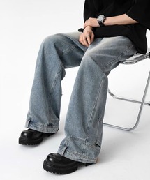 FUNALIVE（ファンアライブ）の「ABETTOR 12.5oz ブラスト加工逆さデザインルーズストレートデニムパンツ（デニムパンツ・メンズ）」