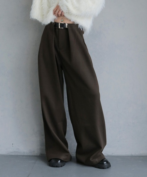 cheriella(シェリエラ)の「【cheriella】ベルト付きタックワイドパンツ(その他パンツ・レディース・ブラウン/グレー/ブラック・M)」の21枚目の写真