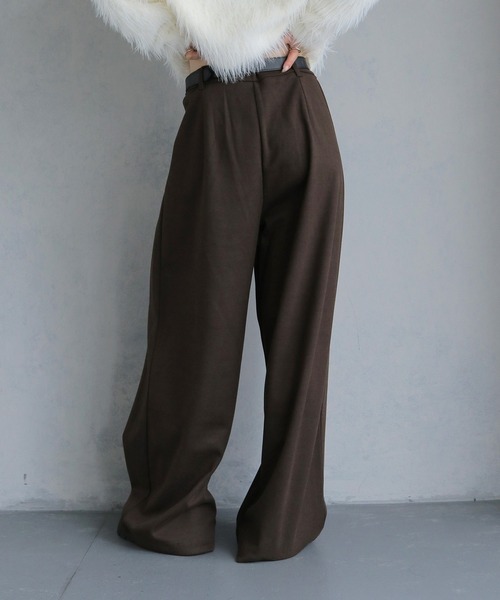 cheriella(シェリエラ)の「【cheriella】ベルト付きタックワイドパンツ(その他パンツ・レディース・ブラウン/グレー/ブラック・M)」の19枚目の写真