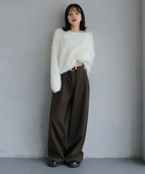 cheriella(シェリエラ)の「【cheriella】ベルト付きタックワイドパンツ(その他パンツ・レディース・ブラウン/グレー/ブラック・M)」の17枚目の写真