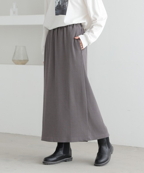 n'OrLABEL（ノアールレーベル）の「『リブニットソースカート』（スカート・レディース・チャコール/モカ/ブラック・1/2）」の13枚目の写真