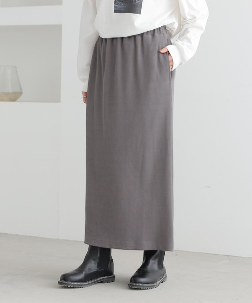 n'OrLABEL（ノアールレーベル）の「『リブニットソースカート』（スカート・レディース・チャコール/モカ/ブラック・1/2）」の4枚目の写真