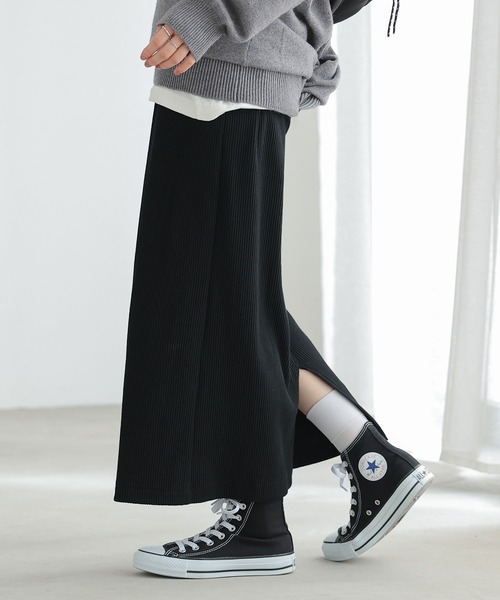 n'OrLABEL（ノアールレーベル）の「『リブニットソースカート』（スカート・レディース・チャコール/モカ/ブラック・1/2）」の5枚目の写真