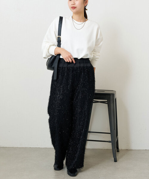 Jena espace merveilleux(ジェナ エスパスメルヴェイユ)の「クルーネックショートプルオーバー(Tシャツ/カットソー・レディース・グレー/オフホワイト/パープル・FREE)」の5枚目の写真