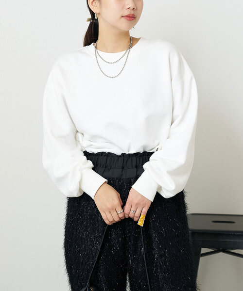 Jena espace merveilleux(ジェナ エスパスメルヴェイユ)の「クルーネックショートプルオーバー(Tシャツ/カットソー・レディース・グレー/オフホワイト/パープル・FREE)」の9枚目の写真