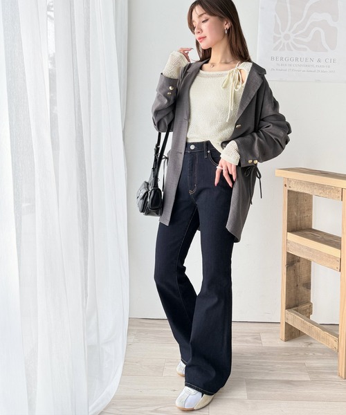 mily bilet(ミウィビレット)の「【mily bilet】大人かわいい肌見せを叶える。プレートデザイン前後2WAYメッシュ編み肩リボンニットプルオーバー(長袖)(ニット/セーター・レディース・アイボリー/ブラック/ブラウン・X-LARGE/SMALL/MEDIUM/LARGE)」の15枚目の写真
