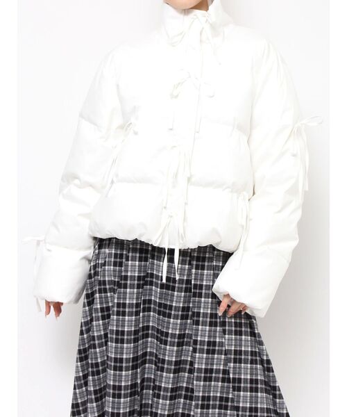 merry jenny（メリージェニー）の「ribbon paddedジャケット　/　リボンパデットジャケット（ダウンジャケット/コート・レディース・ブラック/ライトグレー/その他1/オフホワイト・FREE）」の22枚目の写真