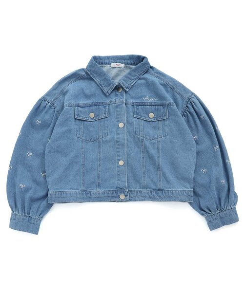 algy（アルジー）の「りぼんデニムGジャン（デニムジャケット・キッズ・ブラック/サックスブルー・XX-SMALL/X-SMALL/MEDIUM/SMALL）」の9枚目の写真