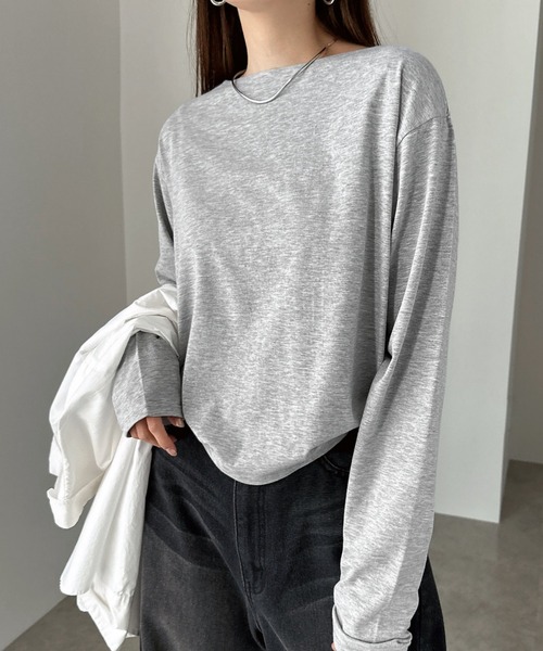 ストライプ柄ボートネック長袖トップス 81TT0q6PgRL._AC_SL1500_.jpg