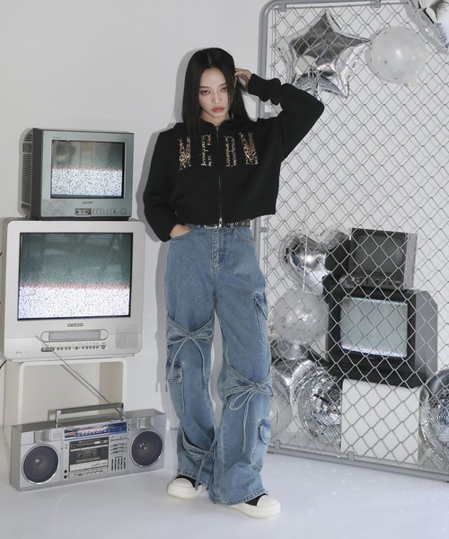 MSGirl(エムエスジーガール)の「ルーズシルエットリボンカーゴデニム(デニムパンツ・レディース・ブルー/ブラック・M/L/S)」の18枚目の写真