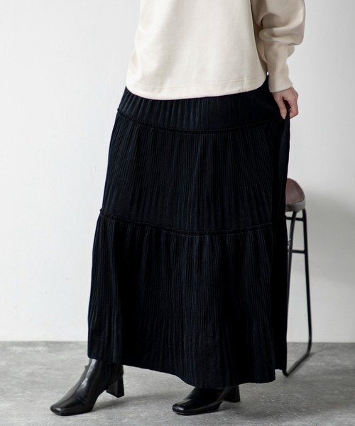 MILLION CARATS（ミリオンカラッツ）の「ベロアプリーツスカート（スカート・レディース・オフホワイト/ブラック/ブラウン・FREE）」の22枚目の写真