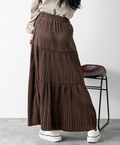 MILLION CARATS（ミリオンカラッツ）の「ベロアプリーツスカート（スカート・レディース・オフホワイト/ブラック/ブラウン・FREE）」の6枚目の写真