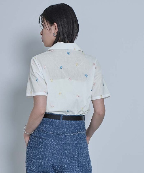 miette(ミエット)の「アソート刺繍半袖シャツ(シャツ/ブラウス・レディース・オフホワイト/ブルー/ライトベージュ・FREE)」の20枚目の写真