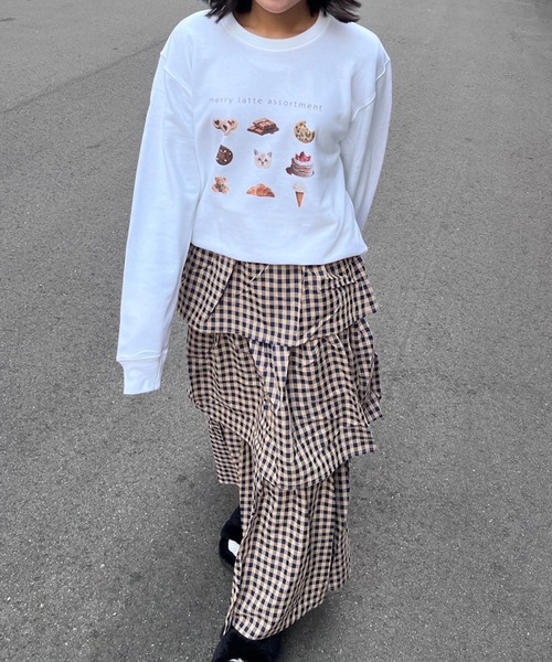 merrylatte（メリーラテ）の「【軽量】merry latte assortment トレーナー　スウェット（スウェット・レディース・ホワイト・LARGE/SMALL）」の4枚目の写真