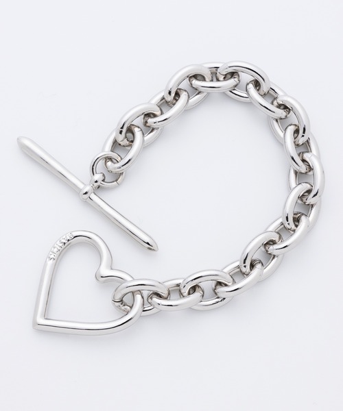 BASICKS(ベイシックス)の「【BASICKS/ベイシックス】Heart Braceret (Medium Link)(ブレスレット・メンズ・シルバー・S)」の1枚目の写真