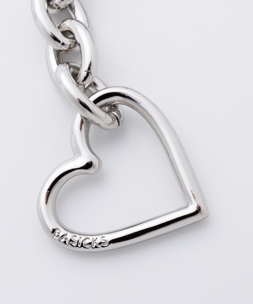 BASICKS(ベイシックス)の「【BASICKS/ベイシックス】Heart Braceret (Medium Link)(ブレスレット・メンズ・シルバー・S)」の3枚目の写真