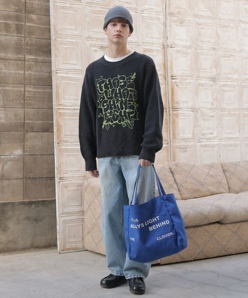 PBLIM（ページボーイリム）の「《UNISEX》ダメージロゴニット（ニット/セーター・レディース・カーキ/アイボリー/レッド系その他/スミクロ・FREE）」の10枚目の写真