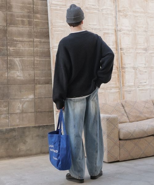 PBLIM（ページボーイリム）の「《UNISEX》ダメージロゴニット（ニット/セーター・レディース・カーキ/アイボリー/レッド系その他/スミクロ・FREE）」の11枚目の写真