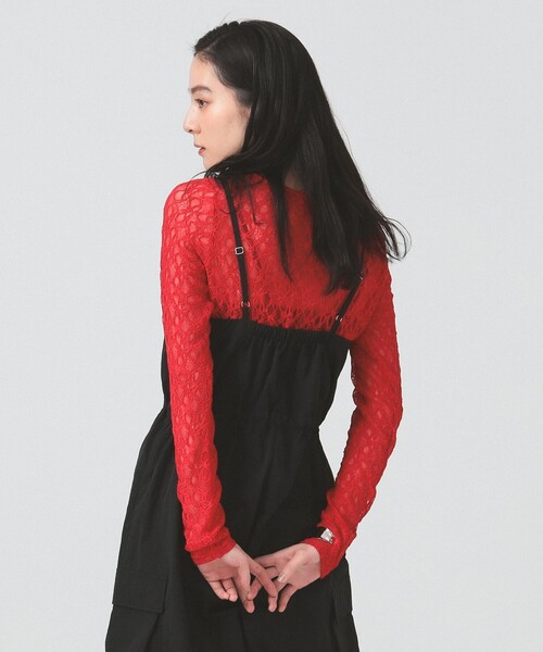 Ray BEAMS（レイビームス）の「カーゴポケット キャミ サロペット（サロペット/オーバーオール・レディース・ブラック/オリーブ・0/1）」の8枚目の写真