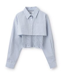 Mi-je（ミジェ）の「クロップドシャツビスチェSET【韓国ファッション】（シャツ/ブラウス）」