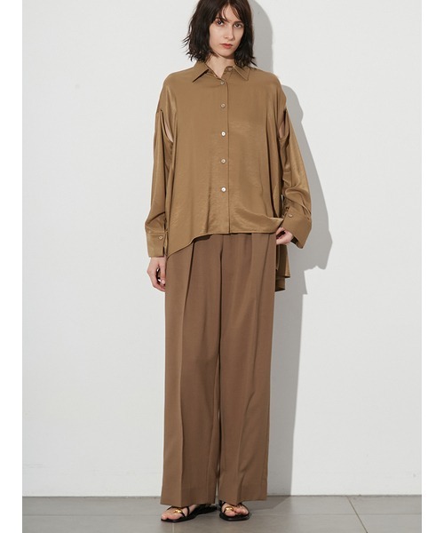 styling/(スタイリング)の「スリットフレア2WAYシャツ(シャツ/ブラウス・レディース・サックスブルー/ライム/ホワイト/カーキ・FREE)」の5枚目の写真