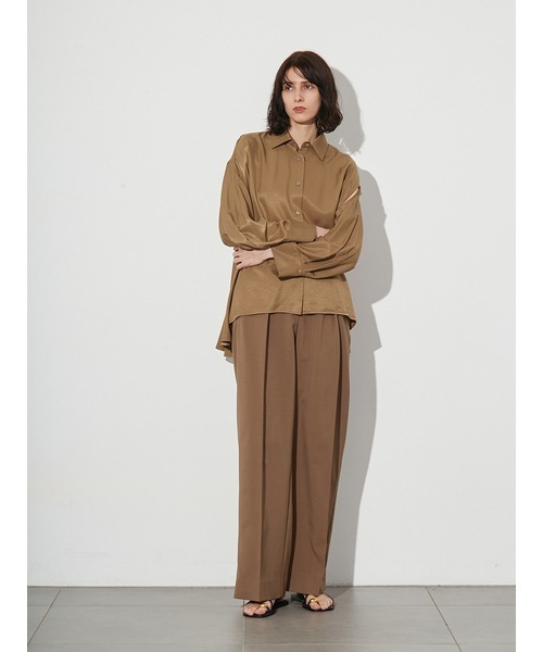 styling/(スタイリング)の「スリットフレア2WAYシャツ(シャツ/ブラウス・レディース・サックスブルー/ライム/ホワイト/カーキ・FREE)」の6枚目の写真