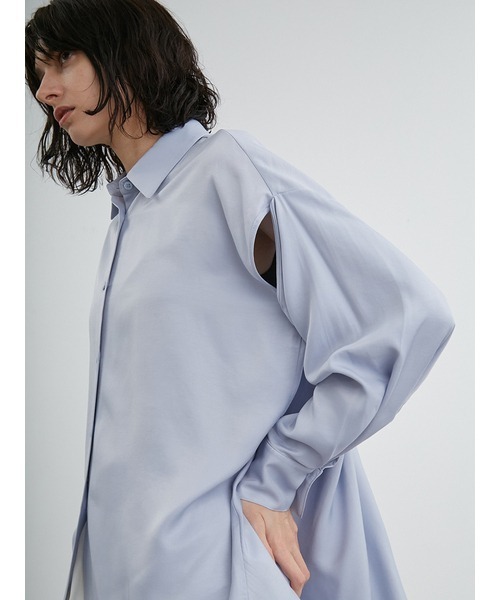 styling/(スタイリング)の「スリットフレア2WAYシャツ(シャツ/ブラウス・レディース・サックスブルー/ライム/ホワイト/カーキ・FREE)」の9枚目の写真