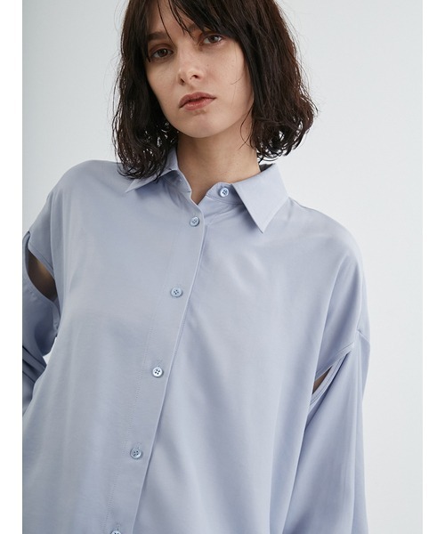 styling/(スタイリング)の「スリットフレア2WAYシャツ(シャツ/ブラウス・レディース・サックスブルー/ライム/ホワイト/カーキ・FREE)」の11枚目の写真