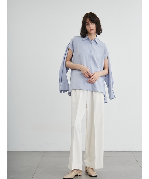 styling/(スタイリング)の「スリットフレア2WAYシャツ(シャツ/ブラウス・レディース・サックスブルー/ライム/ホワイト/カーキ・FREE)」の18枚目の写真