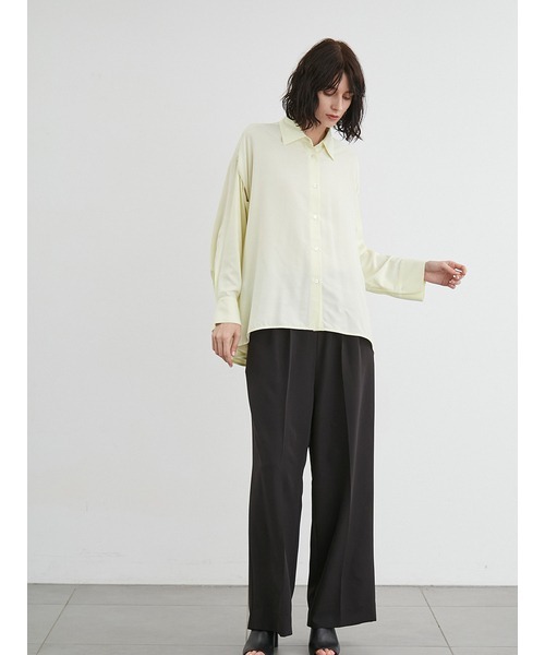 styling/(スタイリング)の「スリットフレア2WAYシャツ(シャツ/ブラウス・レディース・サックスブルー/ライム/ホワイト/カーキ・FREE)」の7枚目の写真