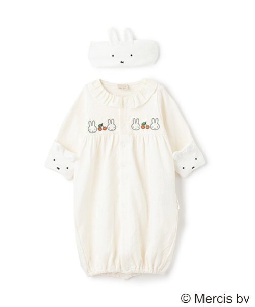petit main（プティマイン）の「【Miffy】ヘアバンド付き2WAYオール（ロンパース・キッズ・アイボリー/ライトブルー・50-70cm）」の4枚目の写真