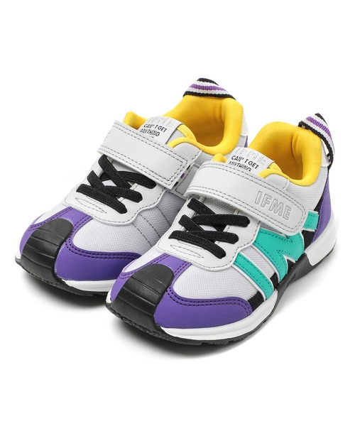 IFME（イフミー）の「KIDS｜IFME joob ゴアベルトスニーカー（スニーカー・キッズ・ベージュ/パープル/グレー/ホワイト・15.0cm/15.5cm/16.0cm/16.5cm/17.0cm/17.5cm/18.0cm/18.5cm/19.0cm/19.5cm/20.0cm/20.5cm/21.0cm）」の3枚目の写真