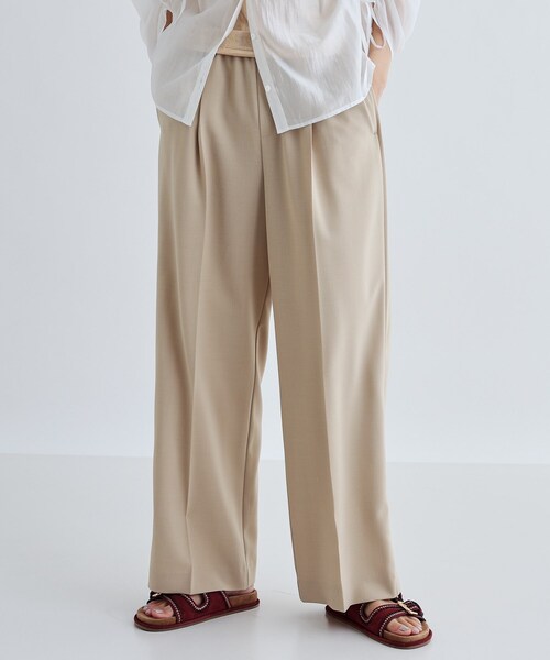 GALLEST（ギャレスト）の「【セットアップ対応】イージーストレートワイドパンツ【カセット服／オケージョン／通勤】（その他パンツ・レディース・チャコールグレー/ベージュ/ブラック/ライトグリーン/ライトグレー系2/キャメル/ブラック系2/チャコール・40/38/36/34）」の6枚目の写真