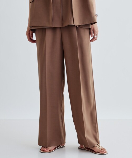 GALLEST（ギャレスト）の「【セットアップ対応】イージーストレートワイドパンツ【カセット服／オケージョン／通勤】（その他パンツ・レディース・チャコールグレー/ベージュ/ブラック/ライトグリーン/ライトグレー系2/キャメル/ブラック系2/チャコール・40/38/36/34）」の8枚目の写真