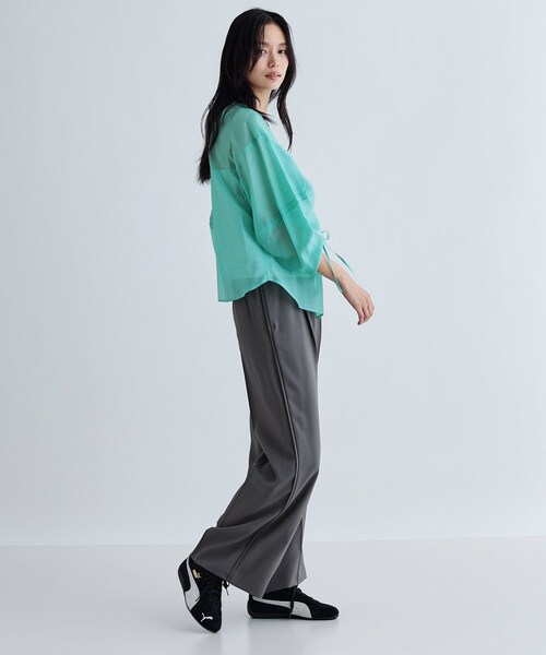 GALLEST（ギャレスト）の「【セットアップ対応】イージーストレートワイドパンツ【カセット服／オケージョン／通勤】（その他パンツ・レディース・チャコールグレー/ベージュ/ブラック/ライトグリーン/ライトグレー系2/キャメル/ブラック系2/チャコール・40/38/36/34）」の15枚目の写真