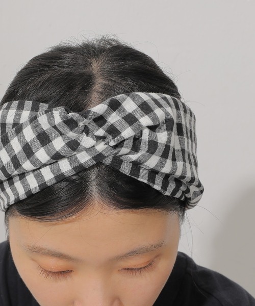 emesuelee（エメスーリー）の「コットンリネン ヘアバンド（ヘアバンド・レディース・モカ/ブラック系1/ブラック・フリー）」の10枚目の写真