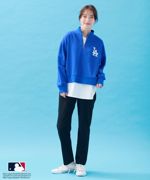 ANY(エニィ)の「MLB/メジャーリーグベースボール ジップスウェット(Tシャツ/カットソー・レディース・ライトグレー系/ホワイト系/ブルー系・F)」の6枚目の写真