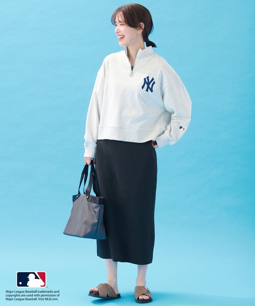 ANY(エニィ)の「MLB/メジャーリーグベースボール ジップスウェット(Tシャツ/カットソー・レディース・ライトグレー系/ホワイト系/ブルー系・F)」の8枚目の写真