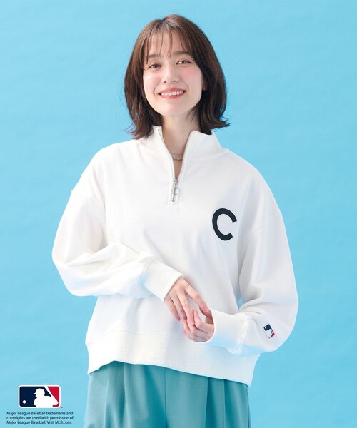 ANY(エニィ)の「MLB/メジャーリーグベースボール ジップスウェット(Tシャツ/カットソー・レディース・ライトグレー系/ホワイト系/ブルー系・F)」の9枚目の写真