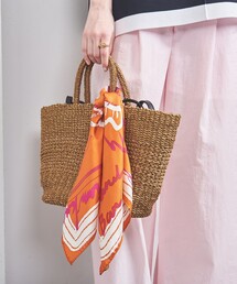 manipuri スカーフ　マニプリ　ドレスデザイン　オレンジ系 manipuri 別注カラースカーフ（オータムフラワー）｜BIGI online