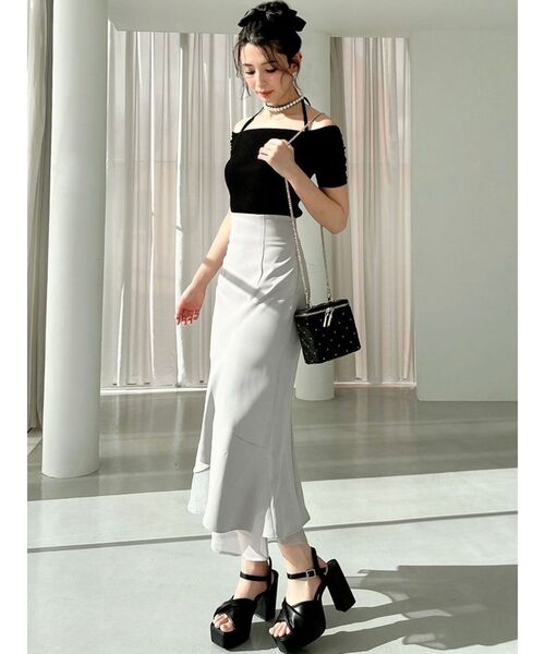 RESEXXY（リゼクシー）の「シアードッキングマーメイドスカート（スカート・レディース・イエロー/グレー/アイボリー/ブラック・FREE）」の20枚目の写真