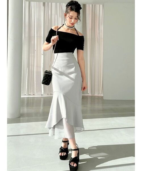 RESEXXY（リゼクシー）の「シアードッキングマーメイドスカート（スカート・レディース・イエロー/グレー/アイボリー/ブラック・FREE）」の21枚目の写真