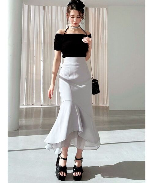 RESEXXY（リゼクシー）の「シアードッキングマーメイドスカート（スカート・レディース・イエロー/グレー/アイボリー/ブラック・FREE）」の22枚目の写真